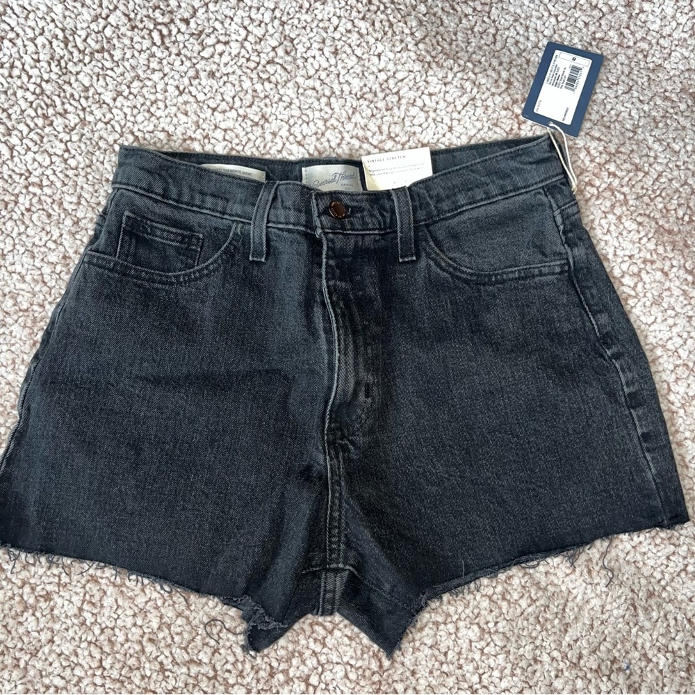 NWT Women's Highest Rise Shortie Shorts sz 8 Black Vintage Stretch